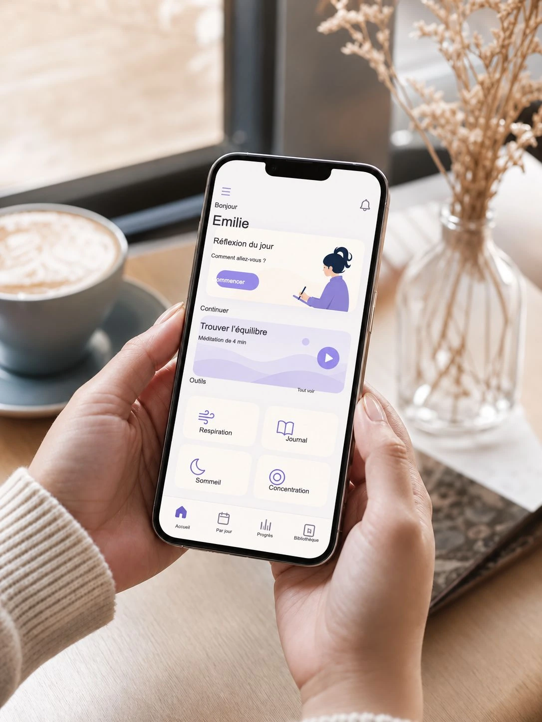 Vidéo de lancement d'application créée avec Pexo, présentant une application mobile sur un écran de téléphone