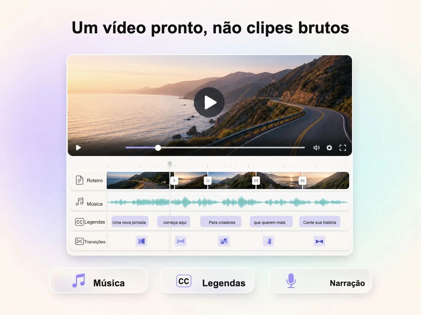 Cortes sincronizados com a batida e uma trilha sonora original em um trailer de lançamento