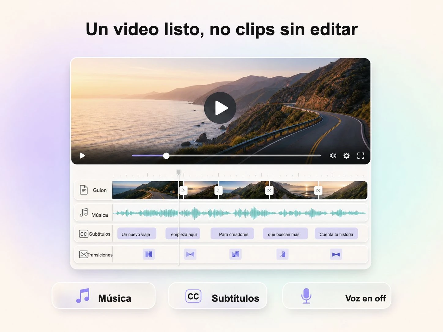 Cortes sincronizados con el ritmo y con música original en un tráiler de lanzamiento