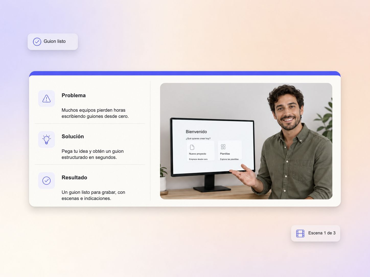 Generación de guiones para videos explicativos de SaaS con Pexo AI