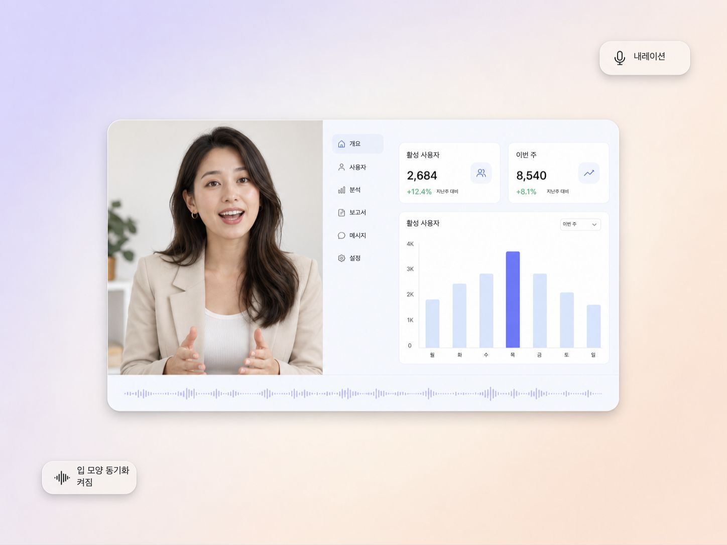 Pexo의 SaaS 음성 및 립싱크 제작 서비스
