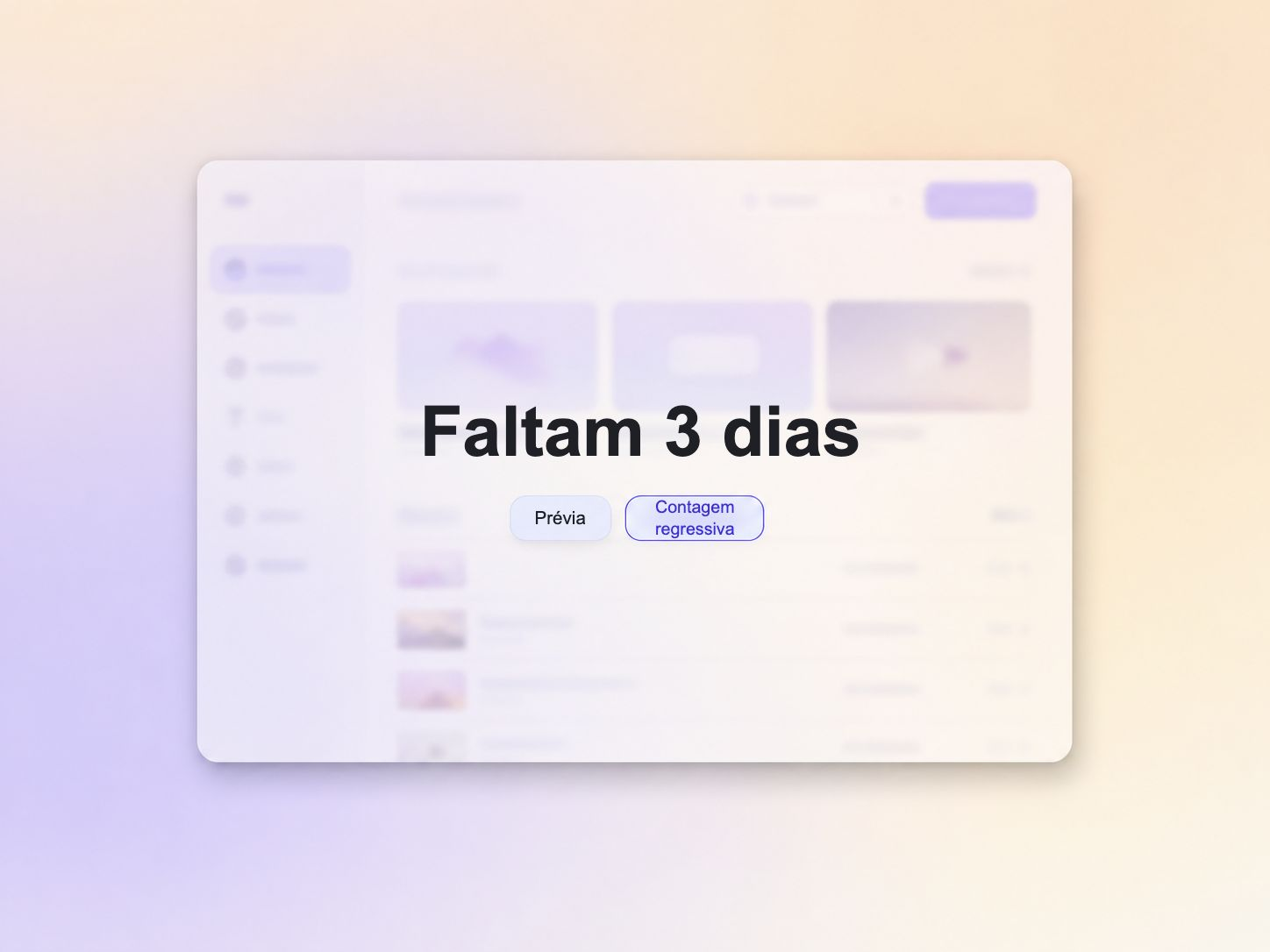 Um vídeo de lançamento de site que cria expectativa com um teaser de contagem regressiva