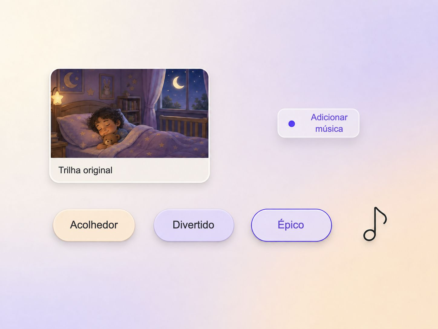 Pexo compondo uma trilha sonora original para um vídeo de história para dormir