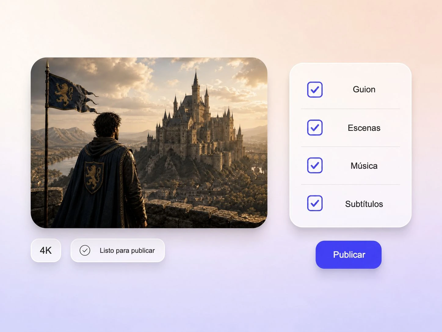 Pexo ensamblando guion, música y subtítulos para crear un cortometraje de fans