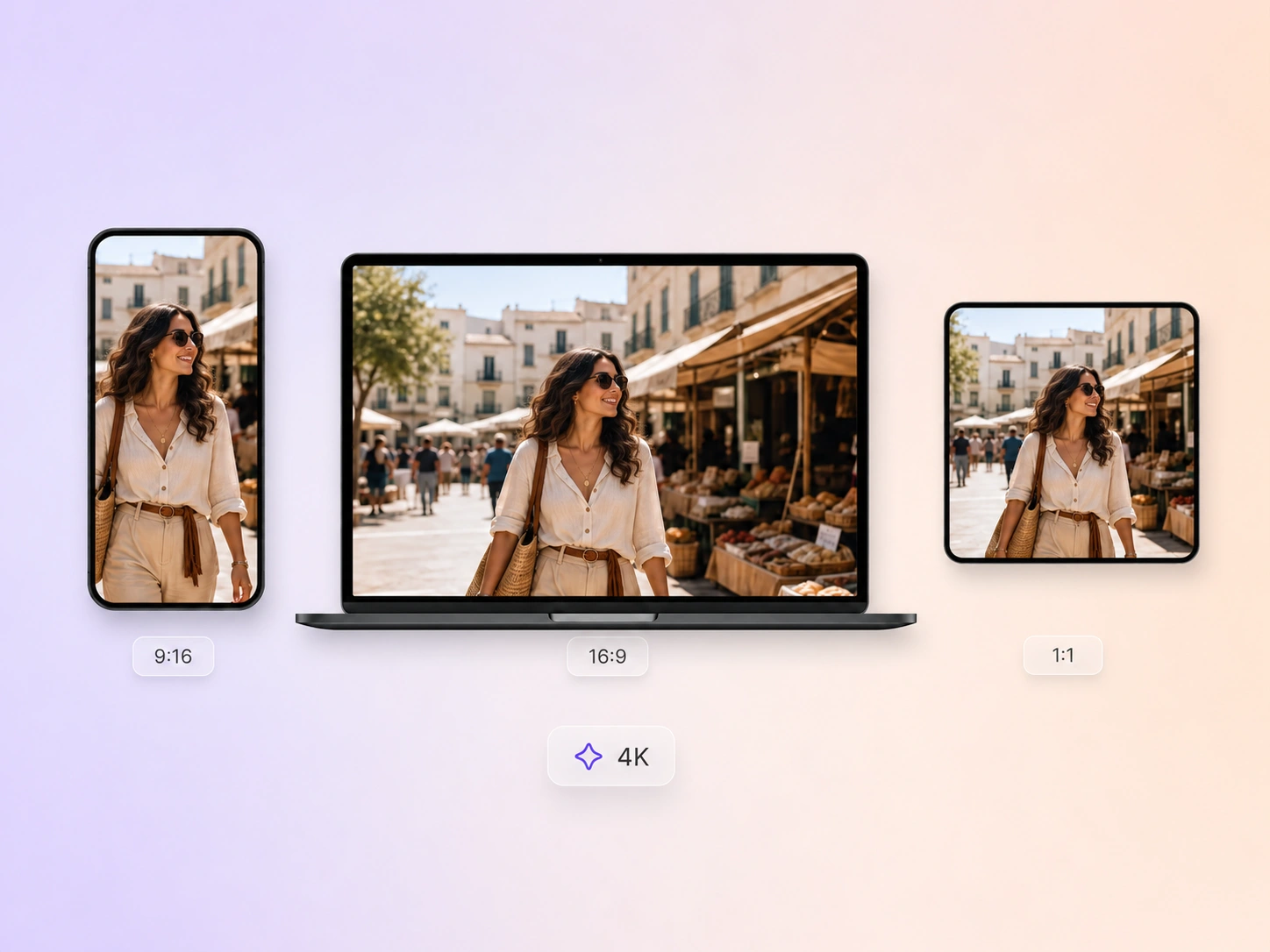 فيديو تيك توك مُعالَج بنسب 9:16 و16:9 و1:1 بدقة تصل إلى 4K