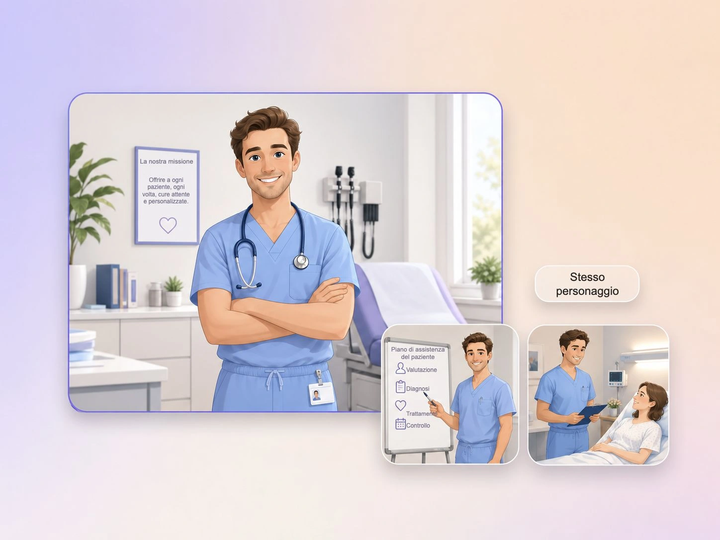 Continuità multi-scena per video esplicativi in ambito sanitario di Pexo
