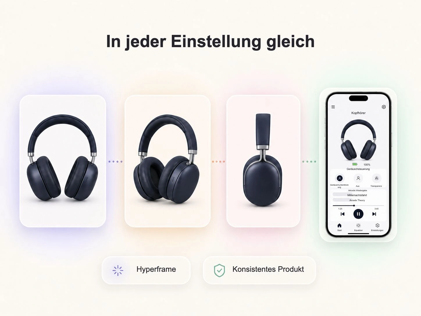 Visuell konsistentes Produktbild in jeder Einstellung eines Produktlaunch-Videos