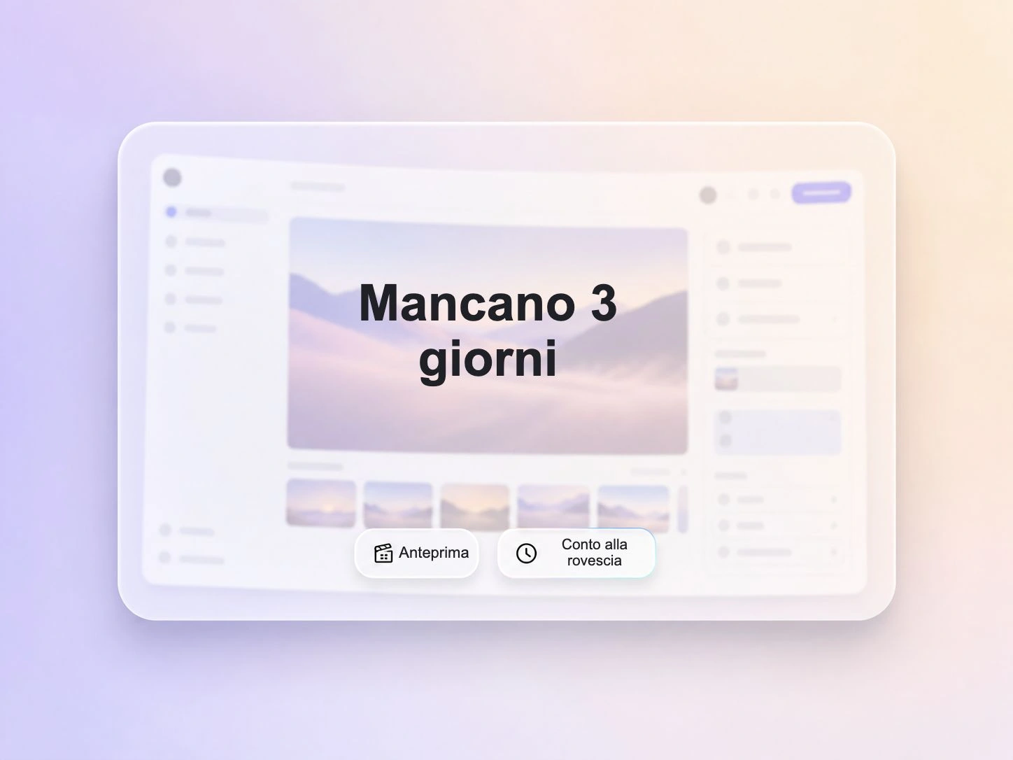Un video di lancio del prodotto che crea attesa con un teaser con conto alla rovescia