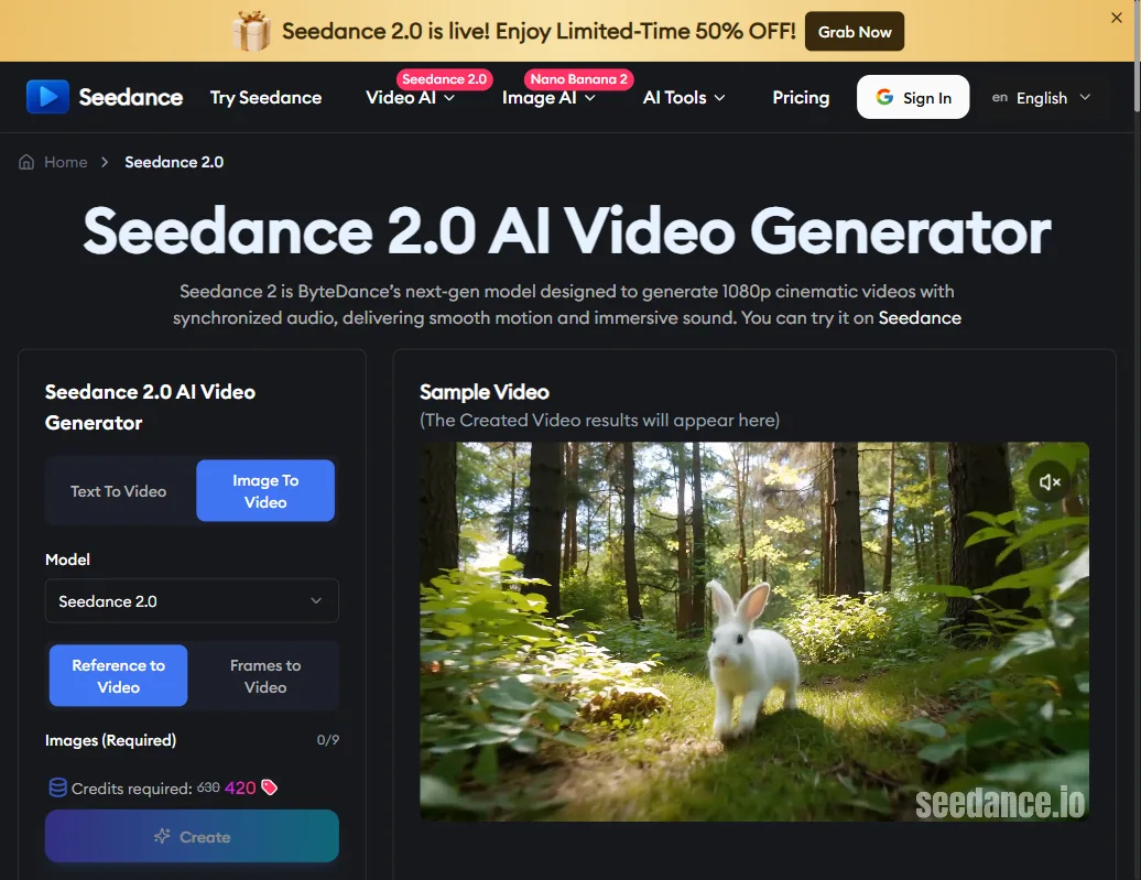Seedance 2.0 by ByteDance: multimodal text, image, audio, and video inputs, up to 15 seconds with native audio