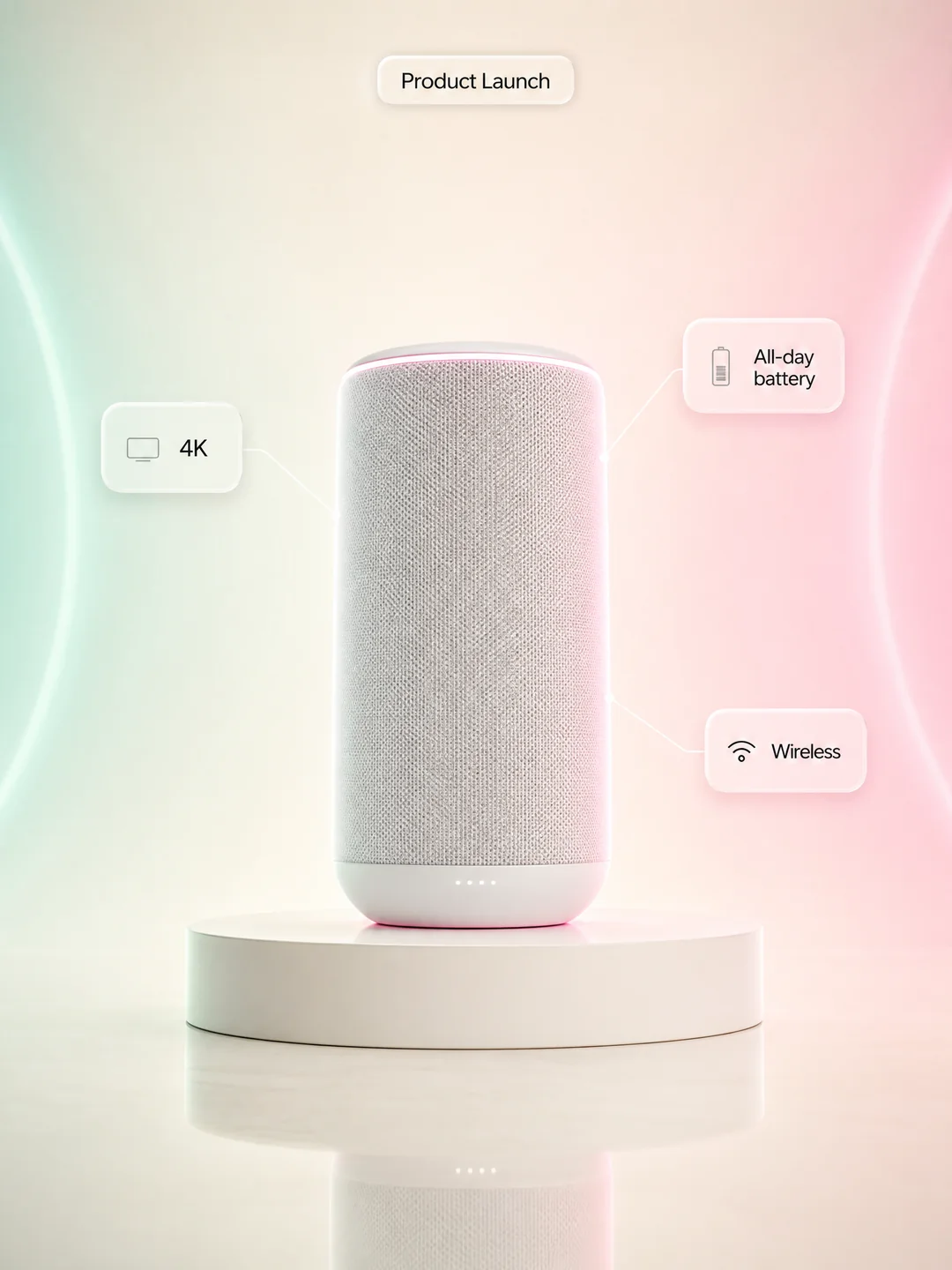 Product launch video created with Pexo AI shown on a phone