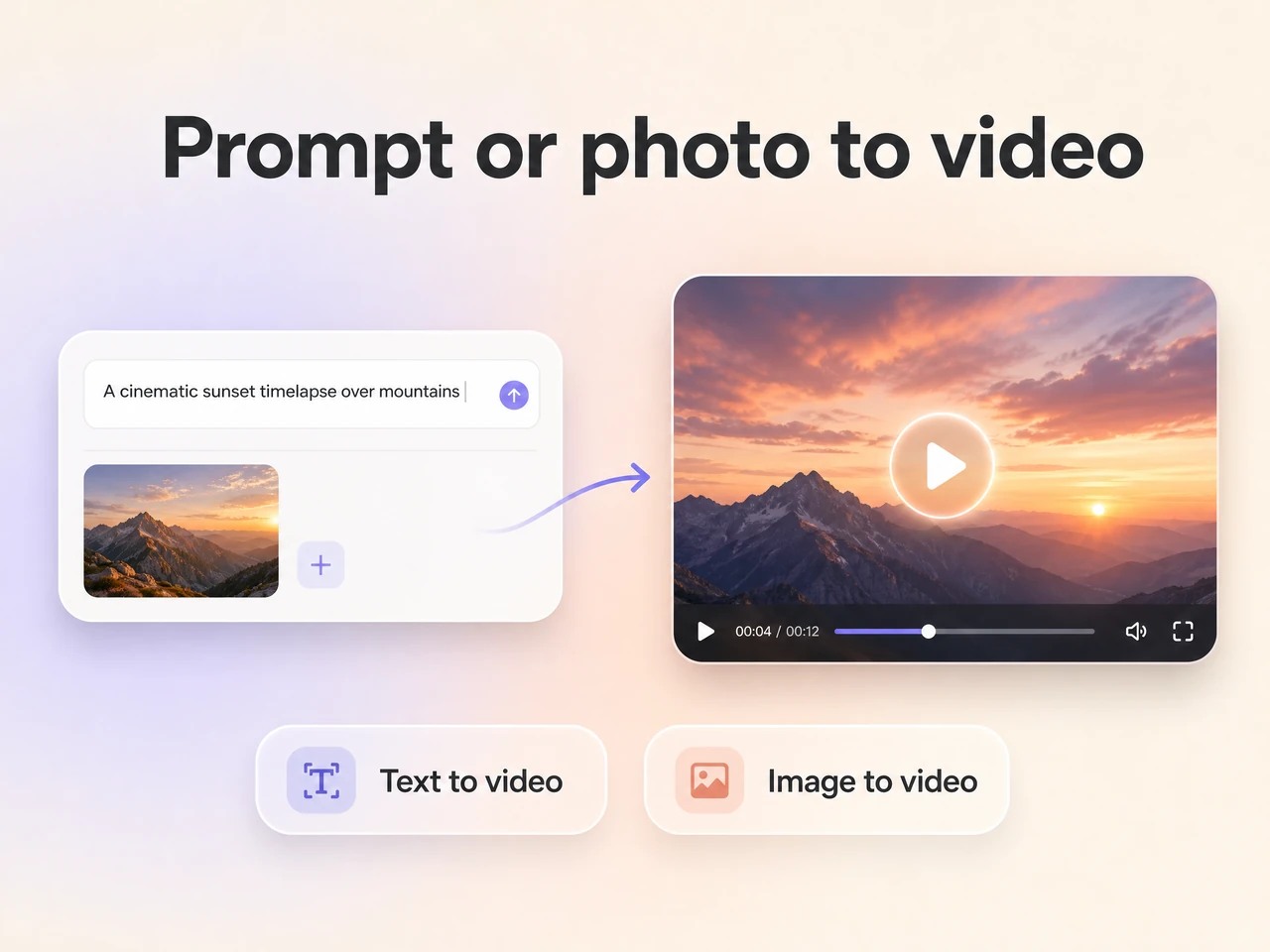 Creating a launch trailer from a text prompt and a photo in the Pexo editor
