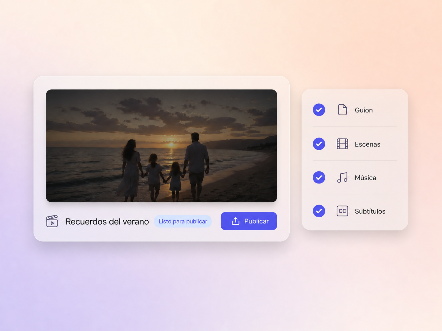 Pexo une el guion, la música y los subtítulos en una película con IA terminada