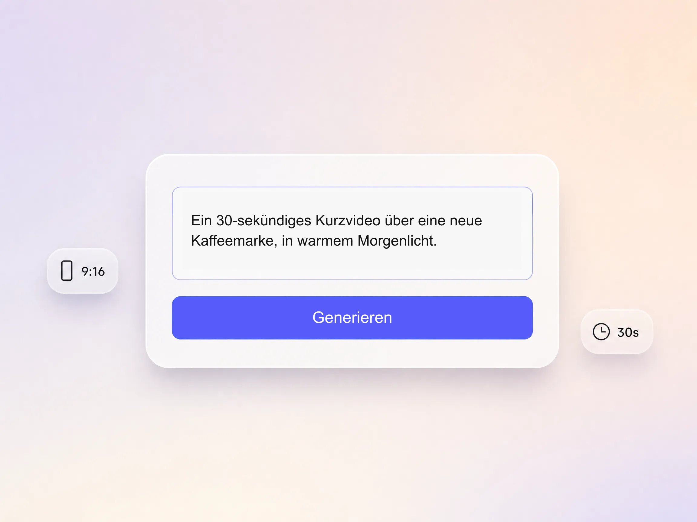 Ein Kurzvideo-Prompt im Eingabefeld von Pexo