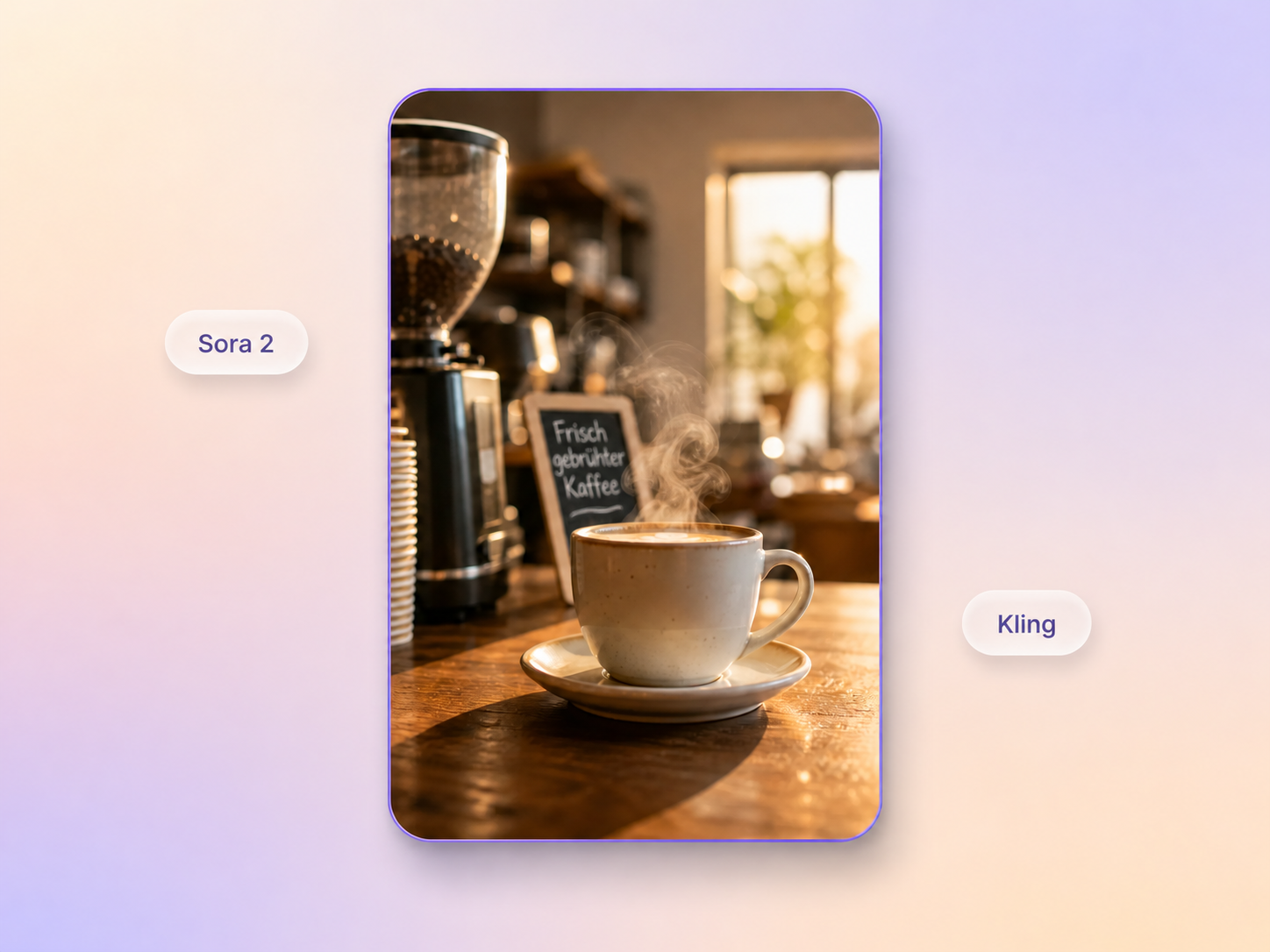Kurze Videoszene, gerendert von Sora 2 und Kling in Pexo