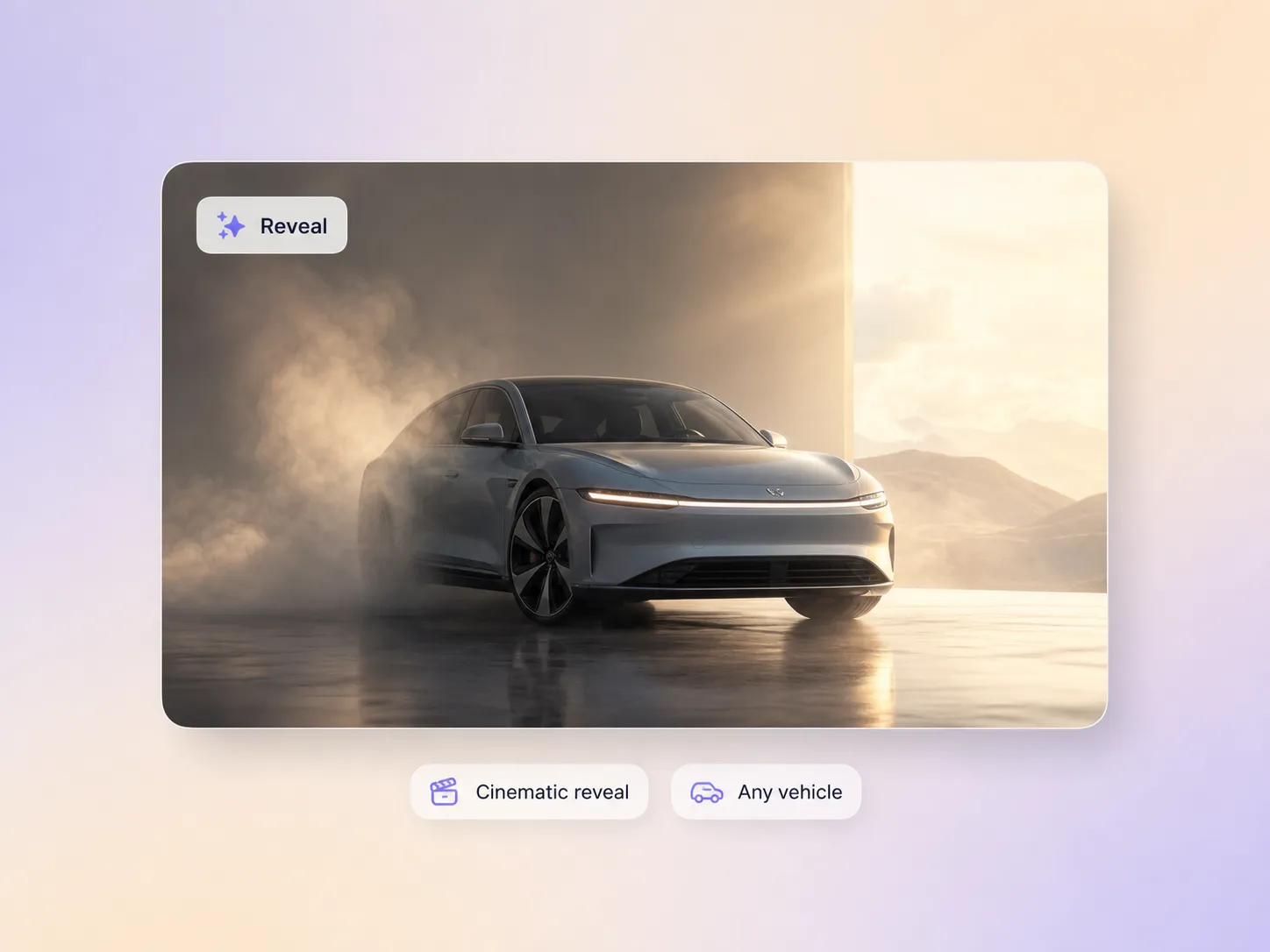 Pexo staging a cinematic vehicle reveal in a car launch video