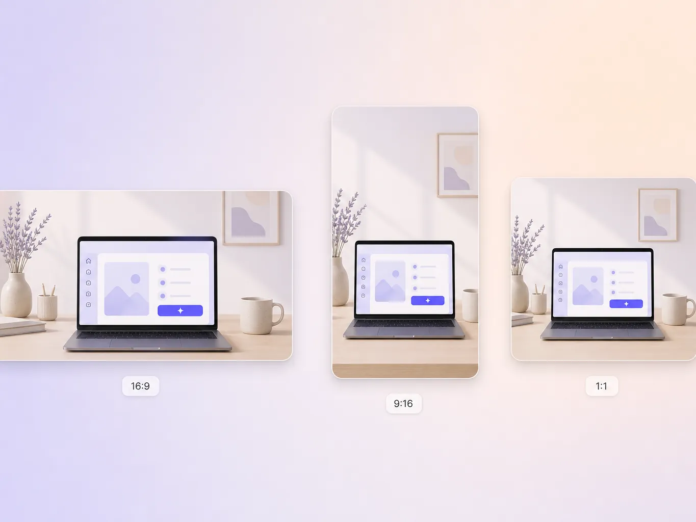 A teaser video exported in 16:9, 9:16, and 1:1 formats up to 4K