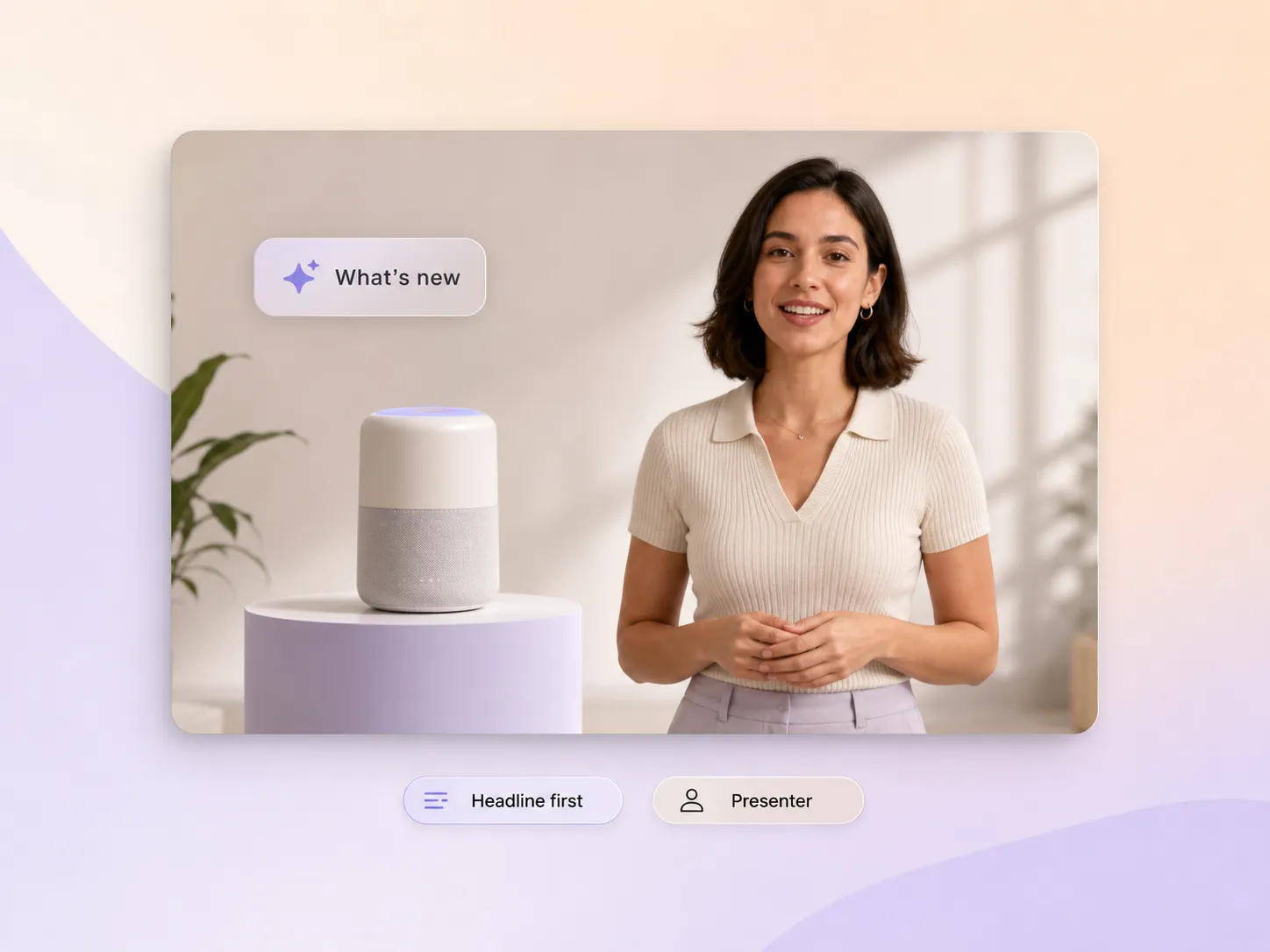 Pexo presenting a new product in a product announcement video