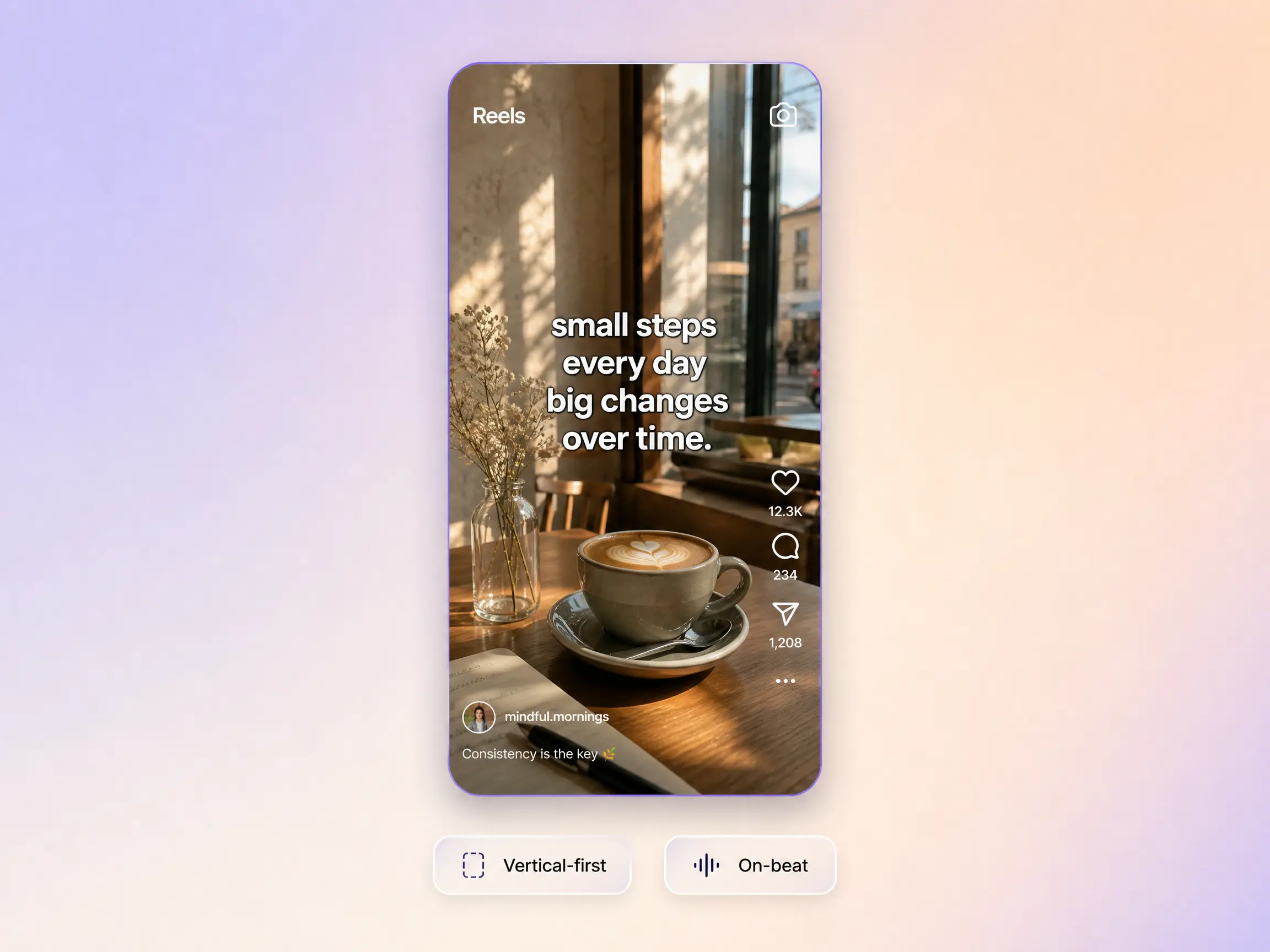 Pexo creating a vertical Instagram Reel