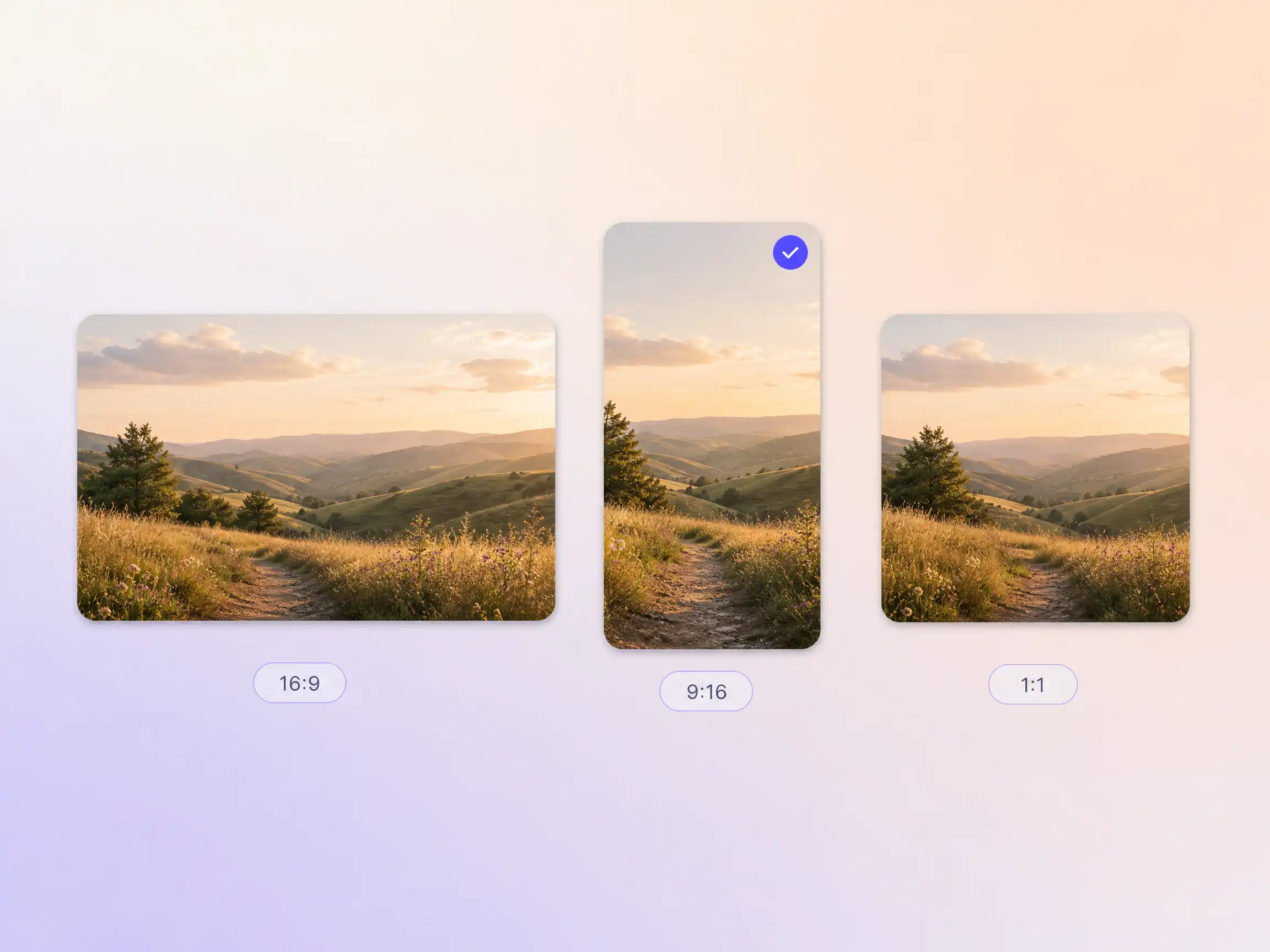 A Instagram video exported in 16:9, 9:16, and 1:1 formats up to 4K