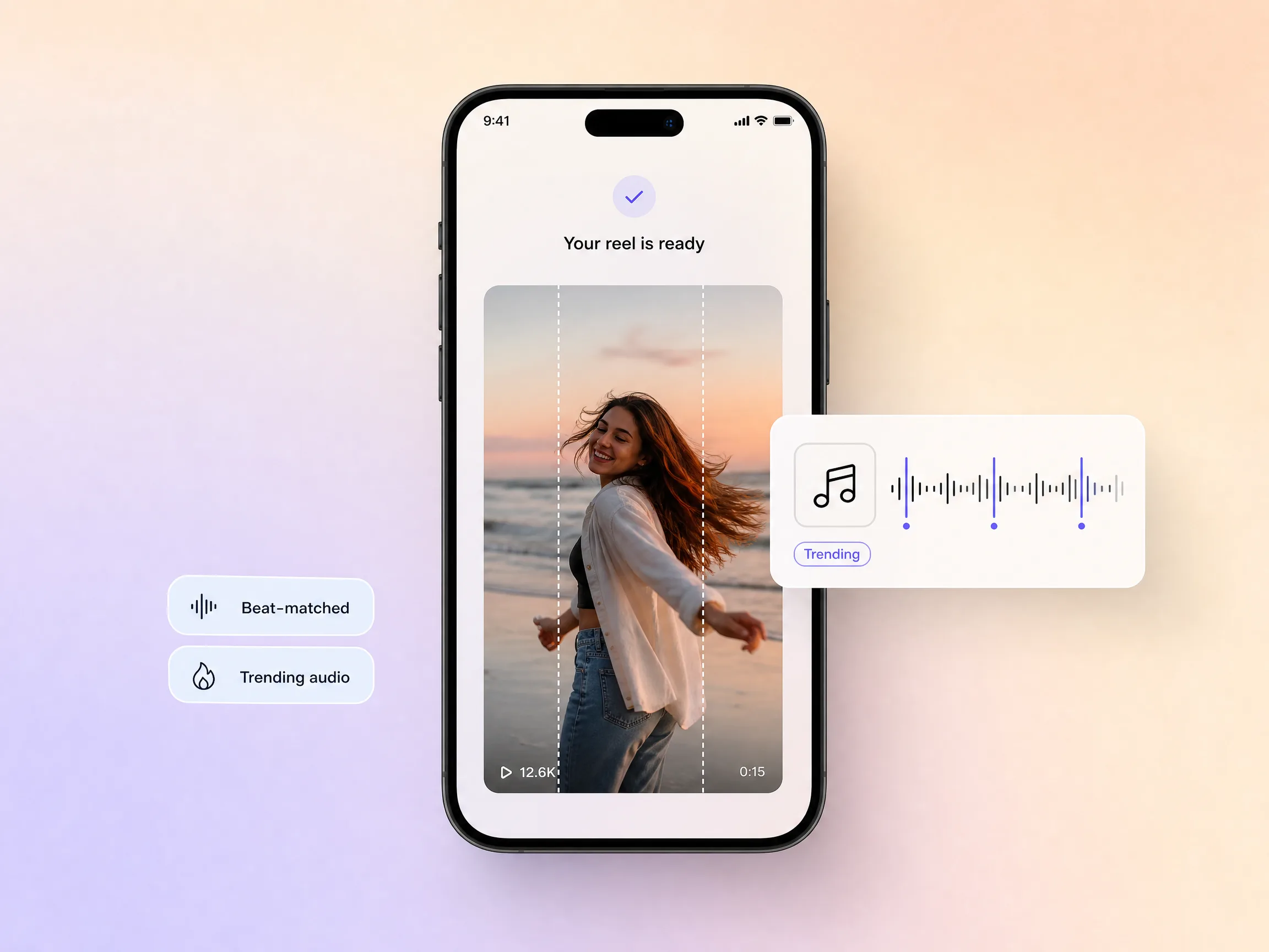 An Instagram Reel cut to a trending audio track beat by beat
