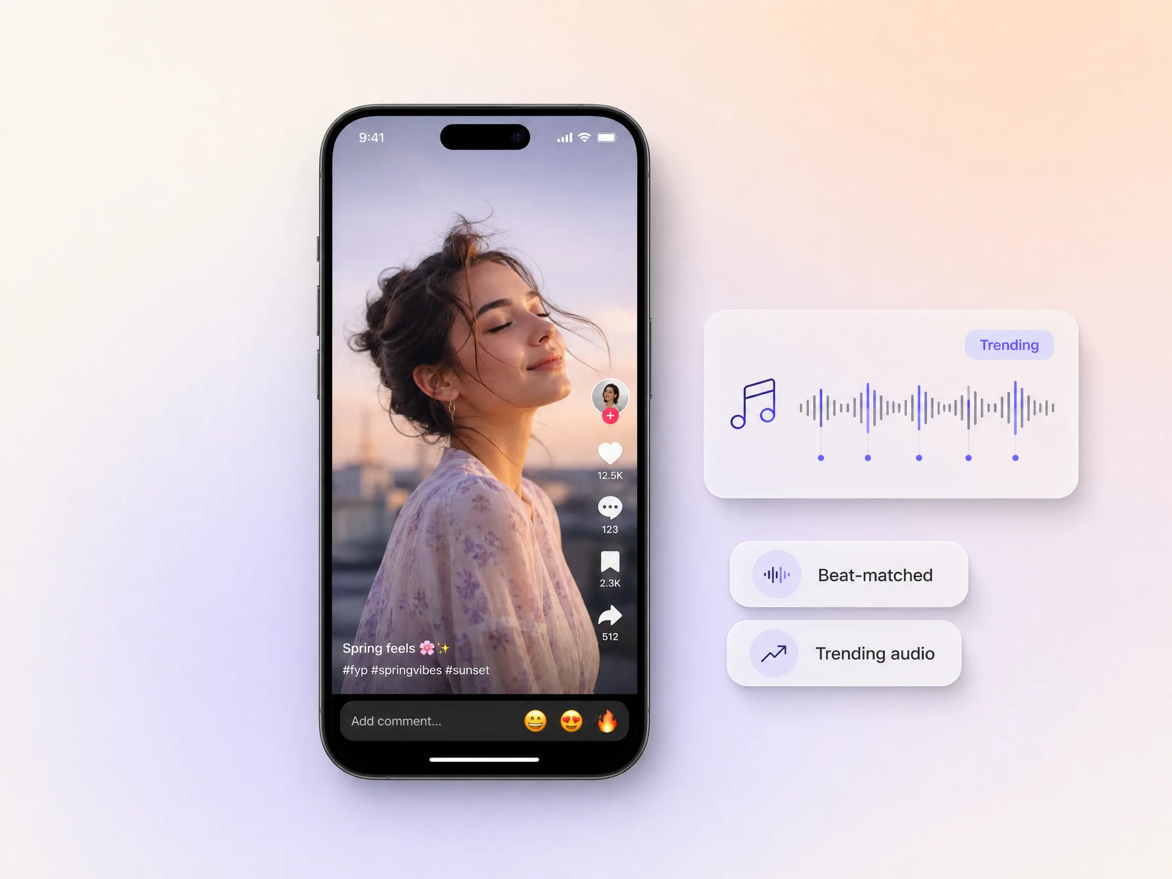 A TikTok ad cut to a trending audio track beat by beat