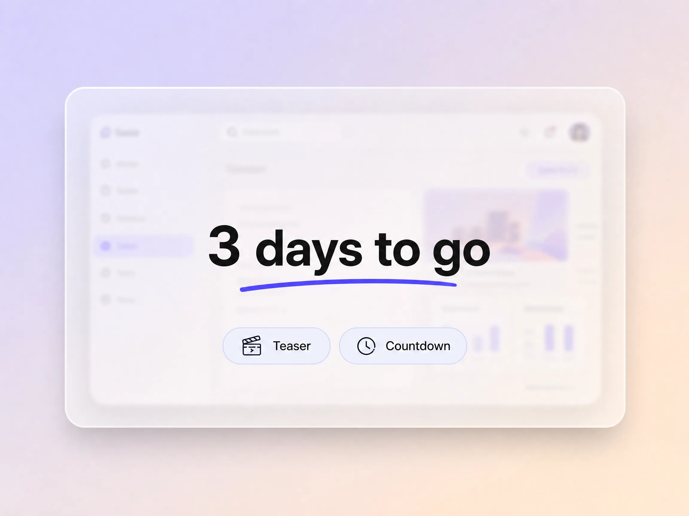 A brand launch video building anticipation with a countdown teaser