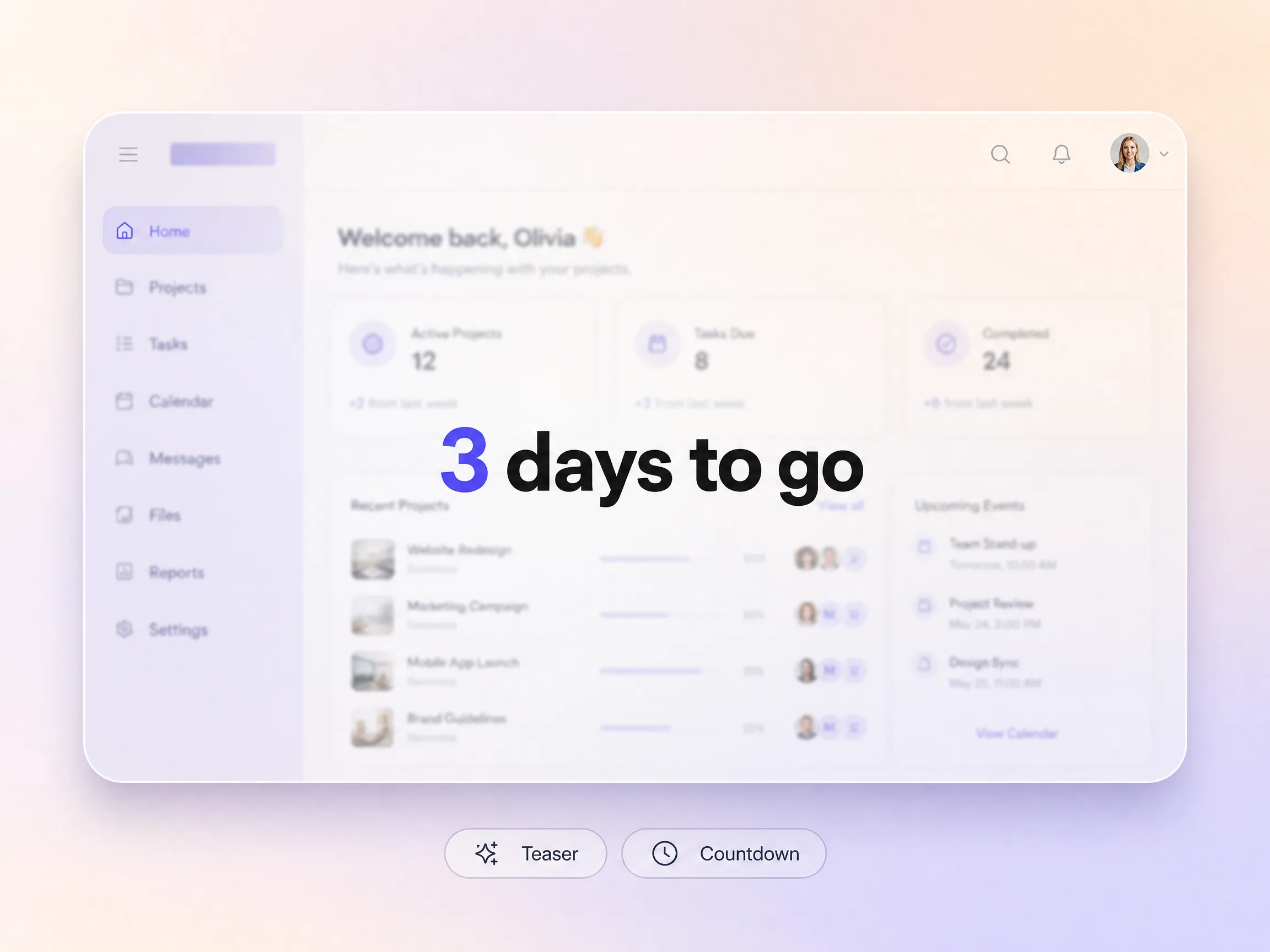 A startup launch video building anticipation with a countdown teaser