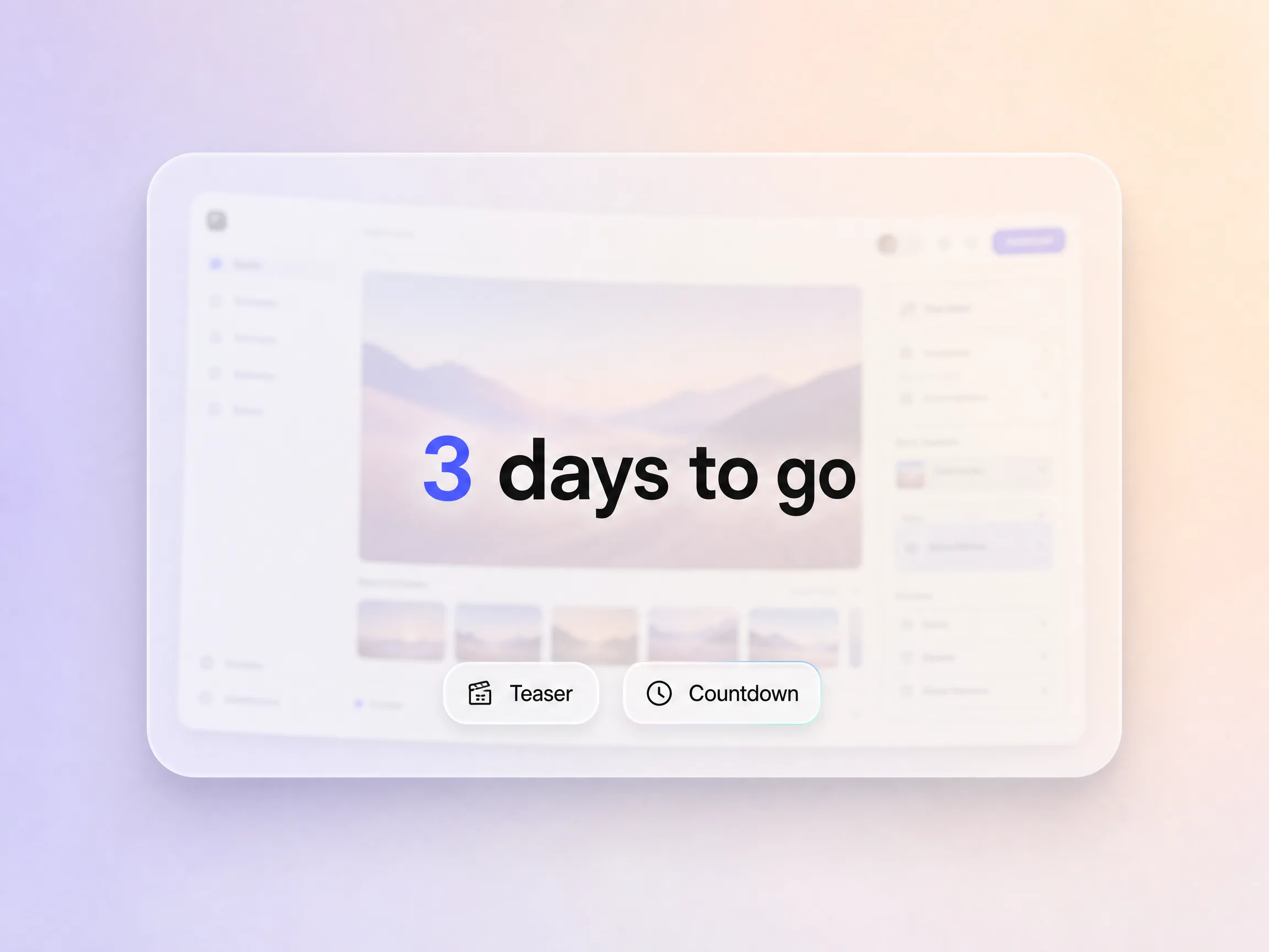 A product launch video building anticipation with a countdown teaser