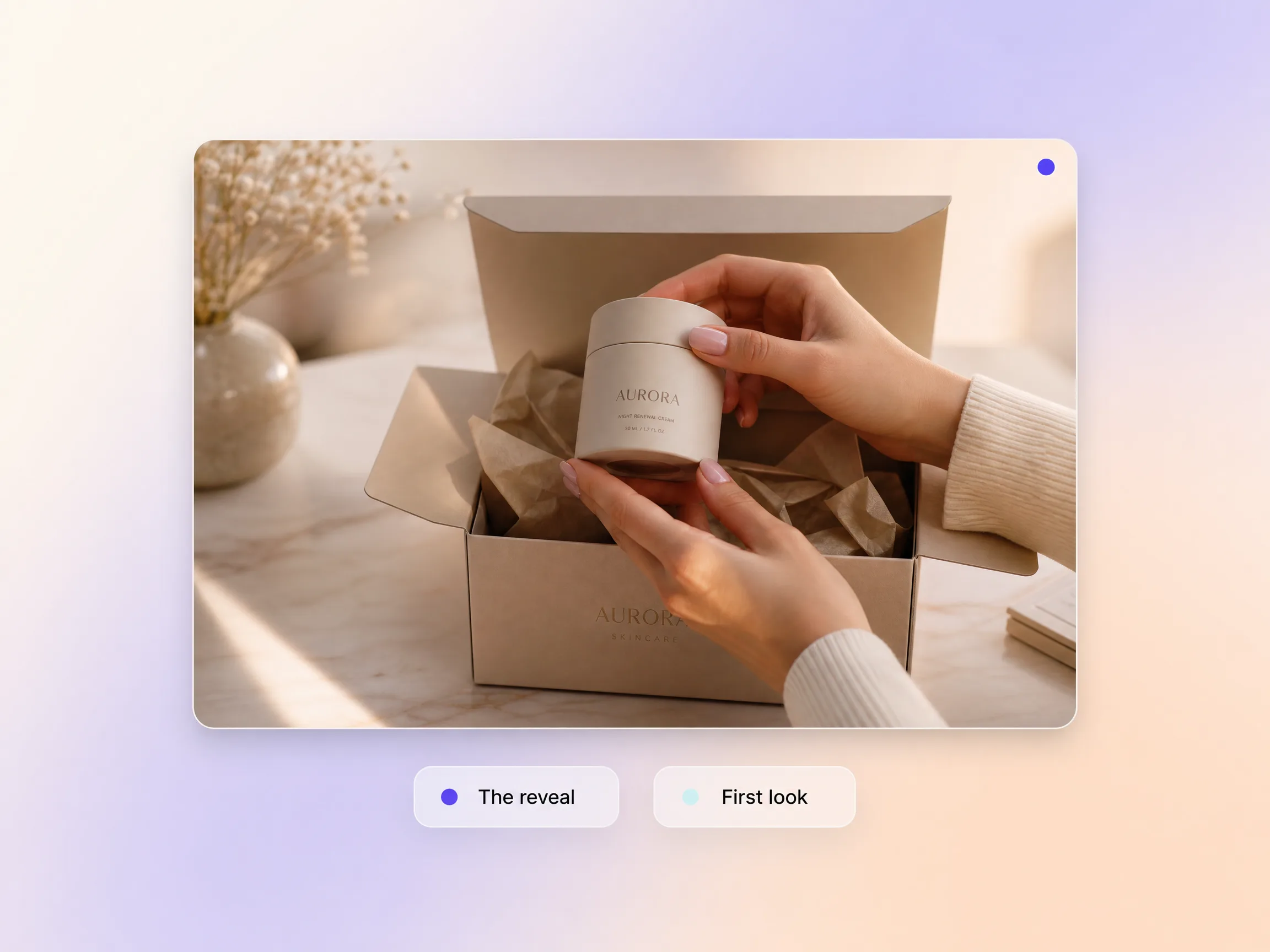 An unboxing video nailing the product reveal moment
