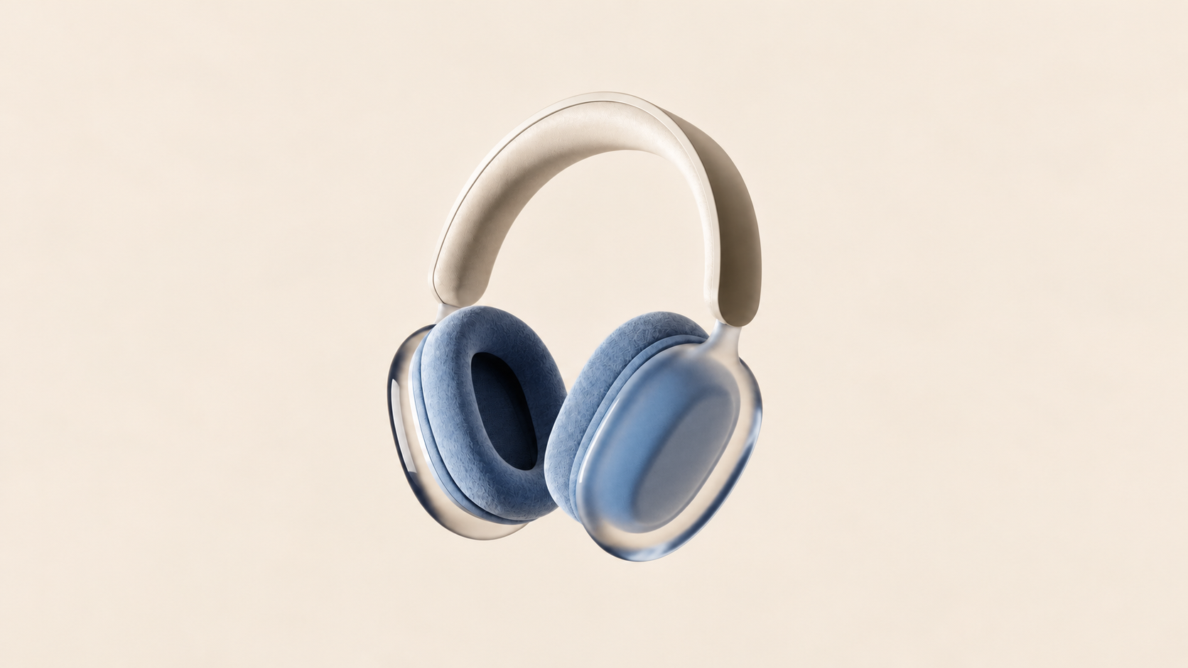 Headphones on a warm neutral background