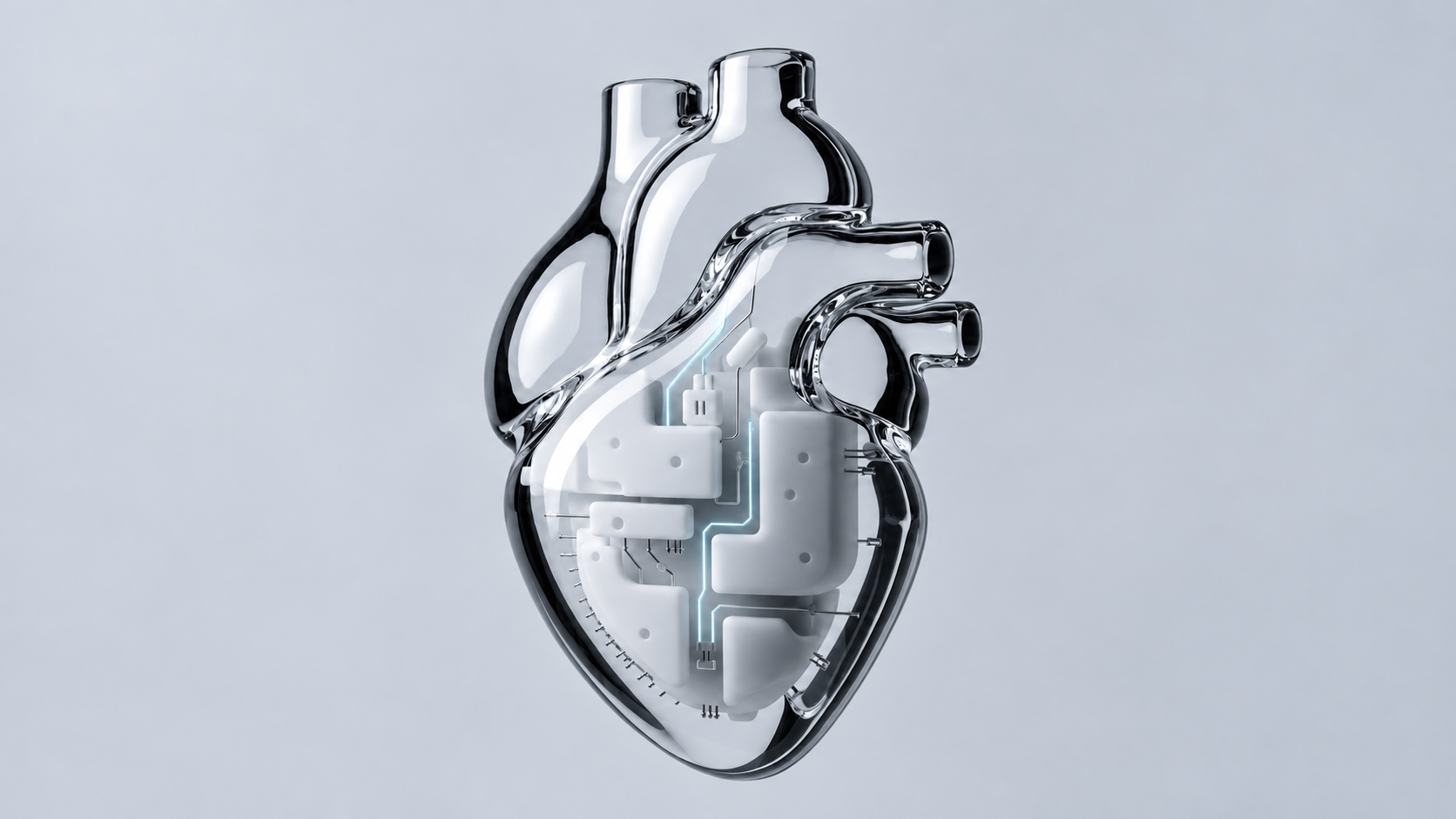Silver anatomical heart pendant