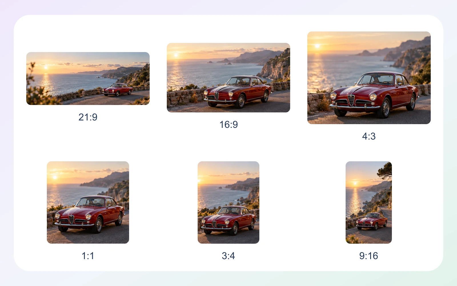 Capability illustration: Aspect ratio options