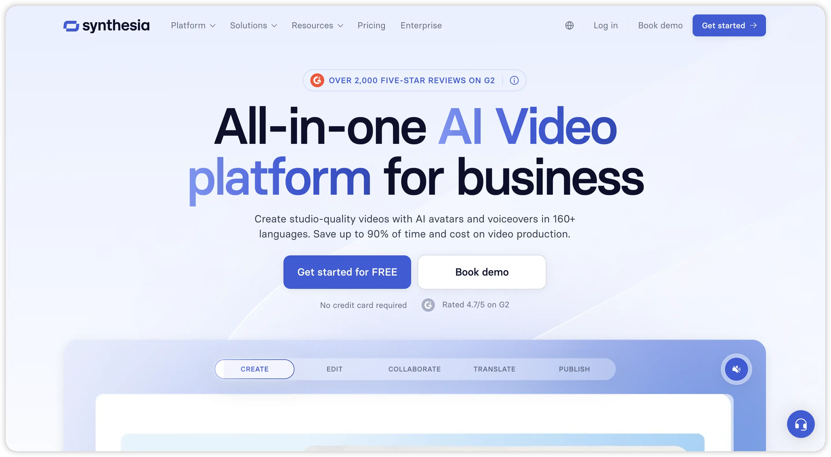 Synthesia's avatar-based training video editor