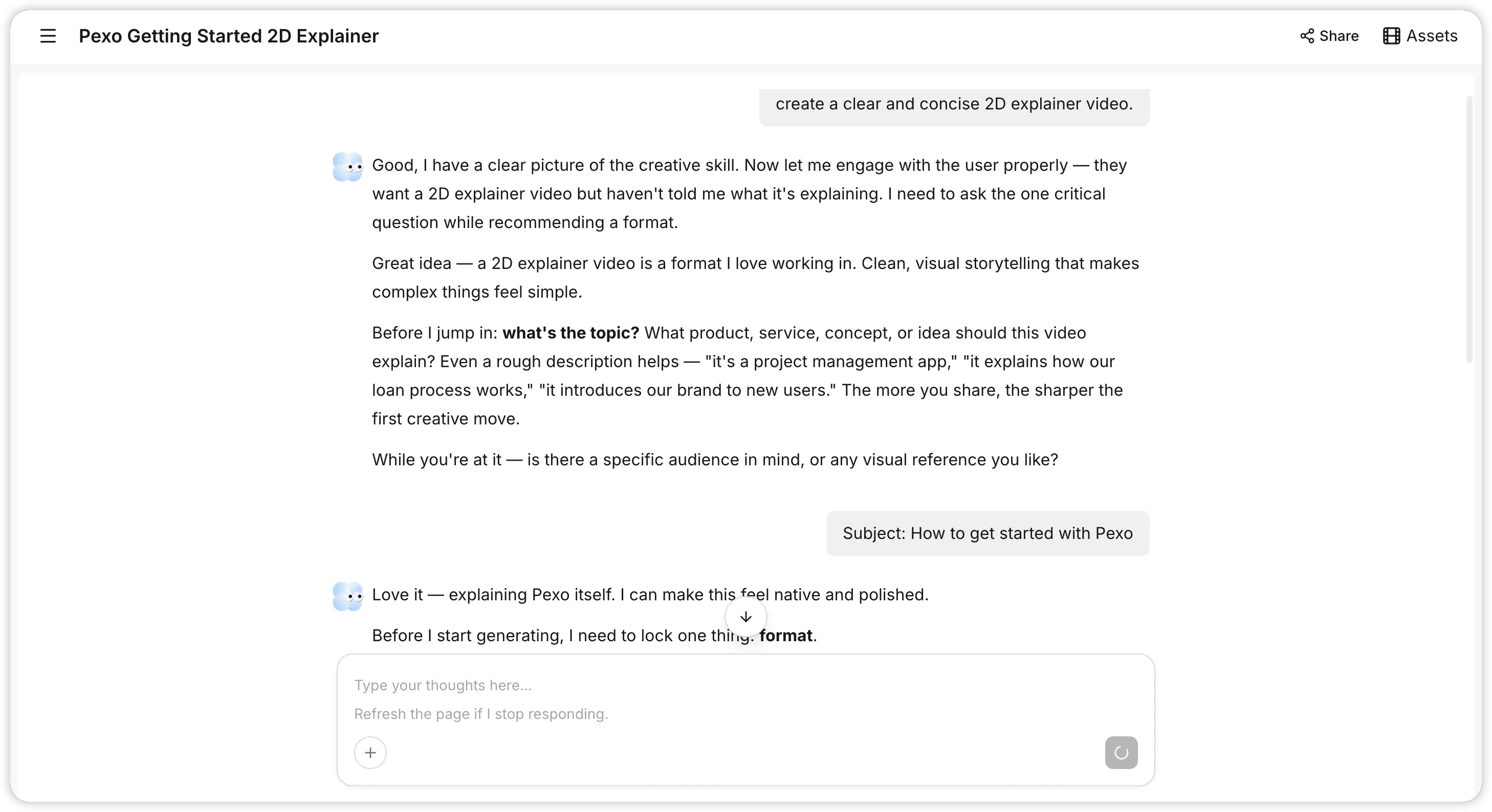 Pexo's finished explainer output ready for review and download