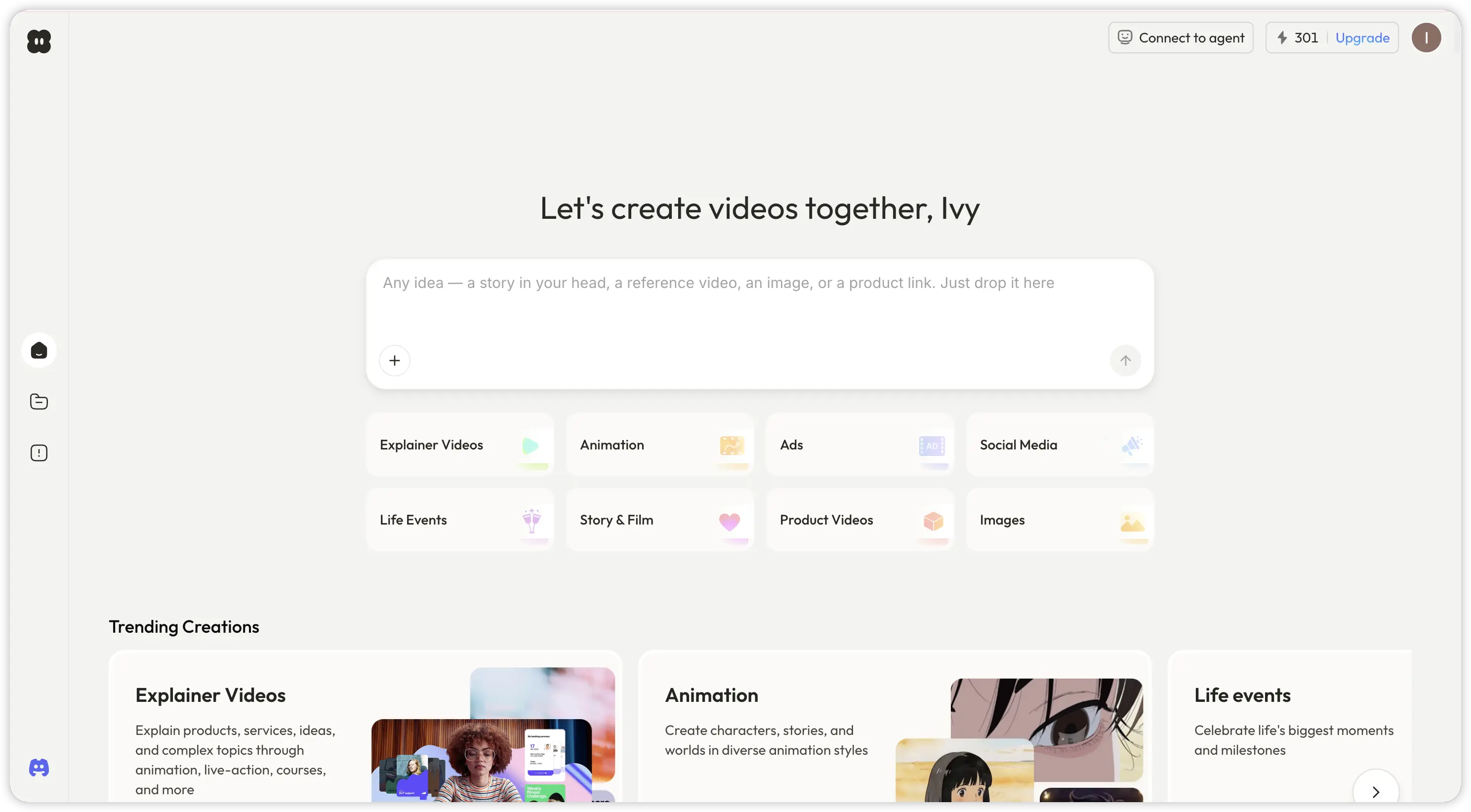 Starting a whiteboard explainer brief in the Pexo chat interface