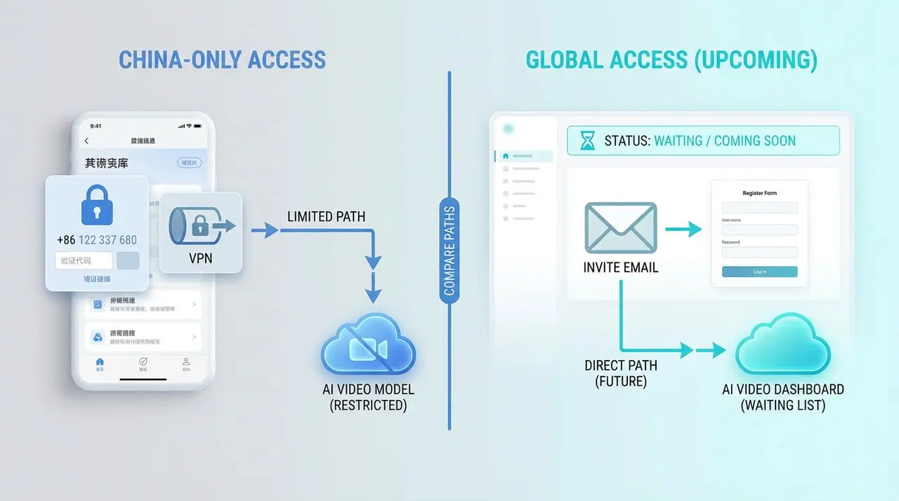 China vs global AI video platform access