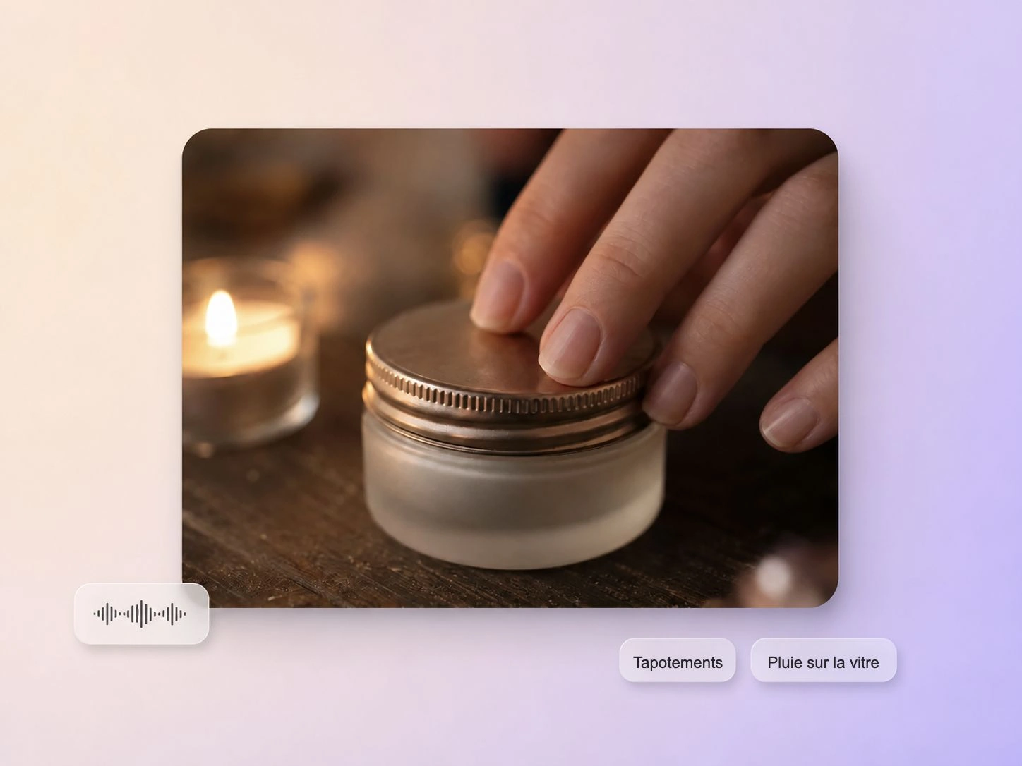 Écran de génération de Pexo transformant une description de tapotements en vidéo ASMR finalisée