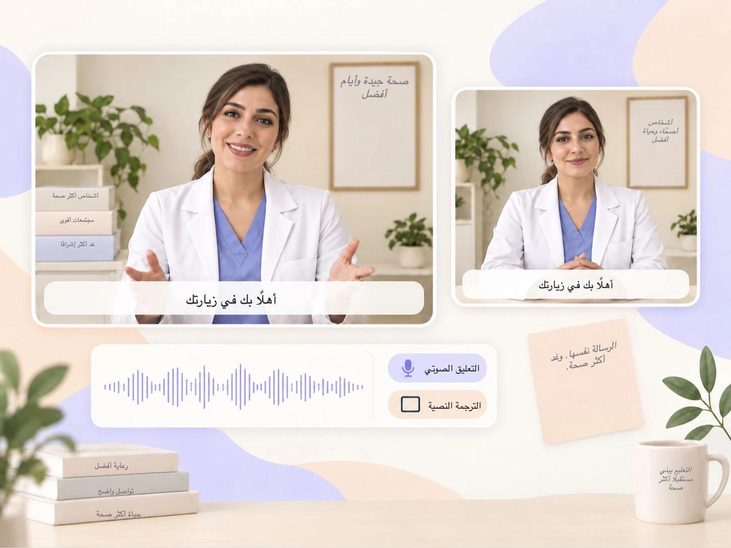 معاينات فيديو طبية توضيحية مع سرد وترجمة باللغتين الإنجليزية والإسبانية